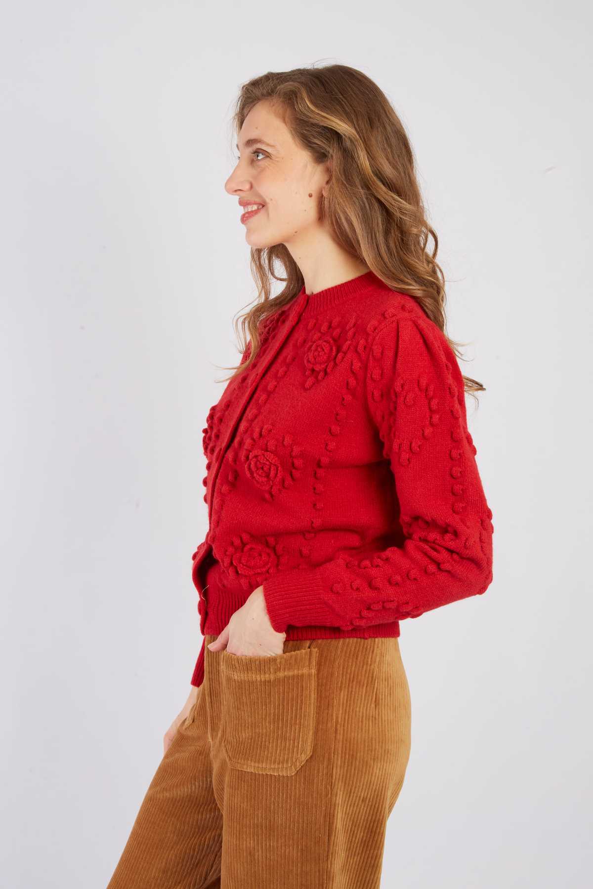 Baby Cardigan, Red