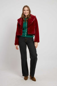 Lambada Faux Fur Jacket Bordeaux