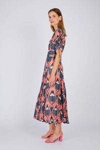 Paquerette Dress, Navy/Pink