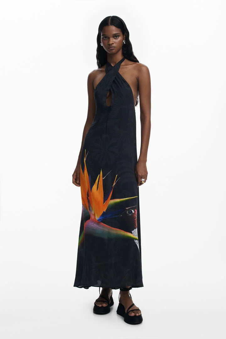 Colibri Halter Dress Black