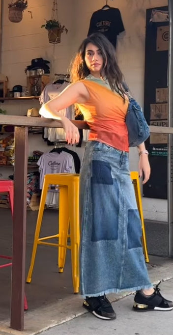 Patch Denim Maxi