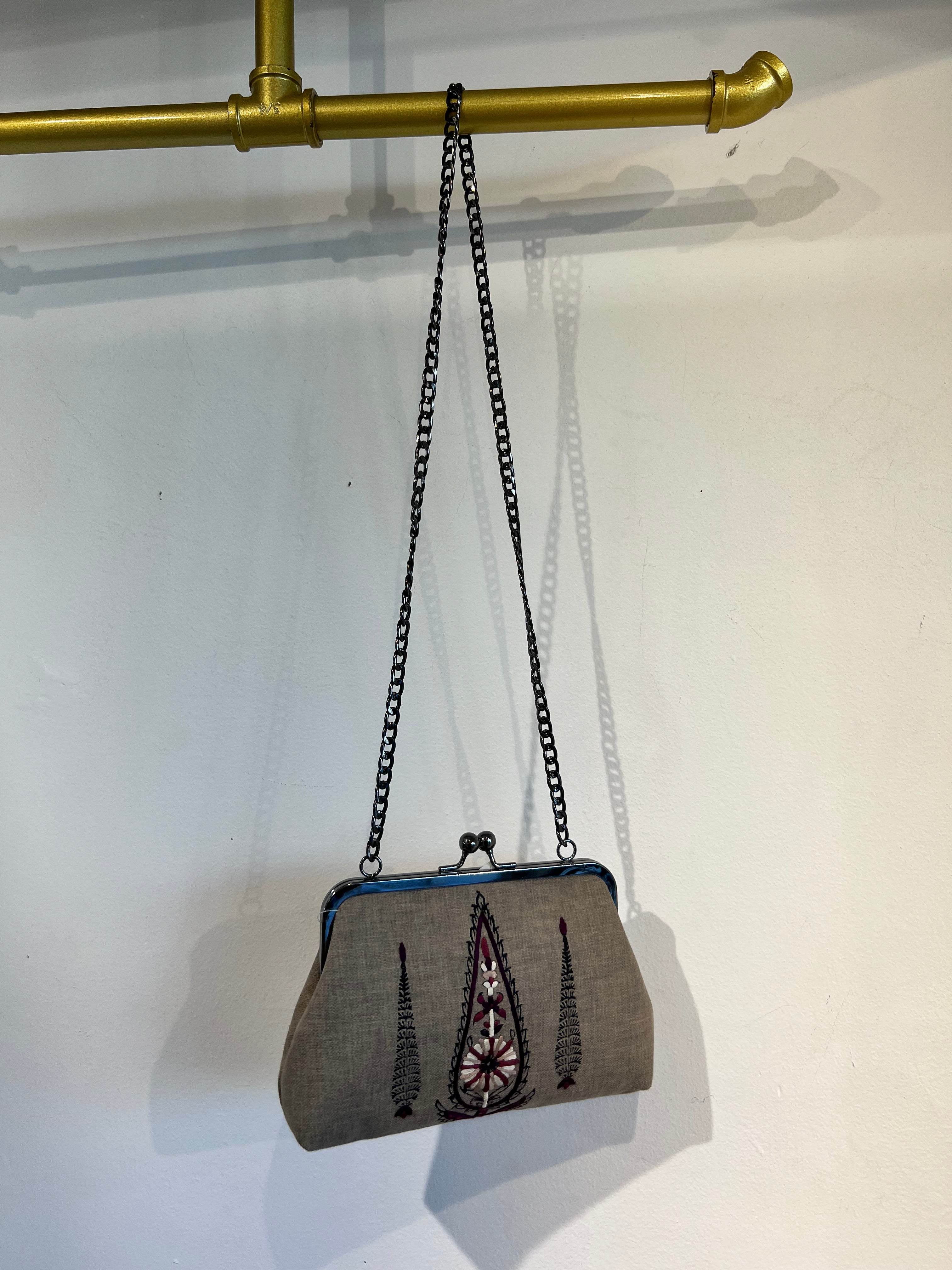 Sarina Embroidered bag-Taupe