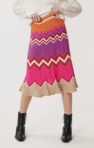 Eliora zig zag skirt - pink / orange