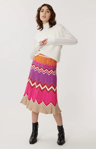 Eliora zig zag skirt - pink / orange