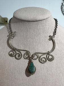 Handcrafted  Turquoise Drop Necklace