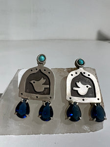 Silver Bird Persian Earrings