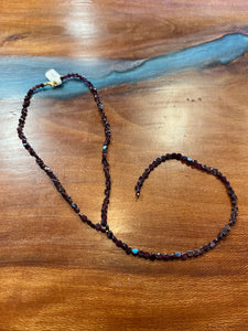Garnet Lariat Necklace