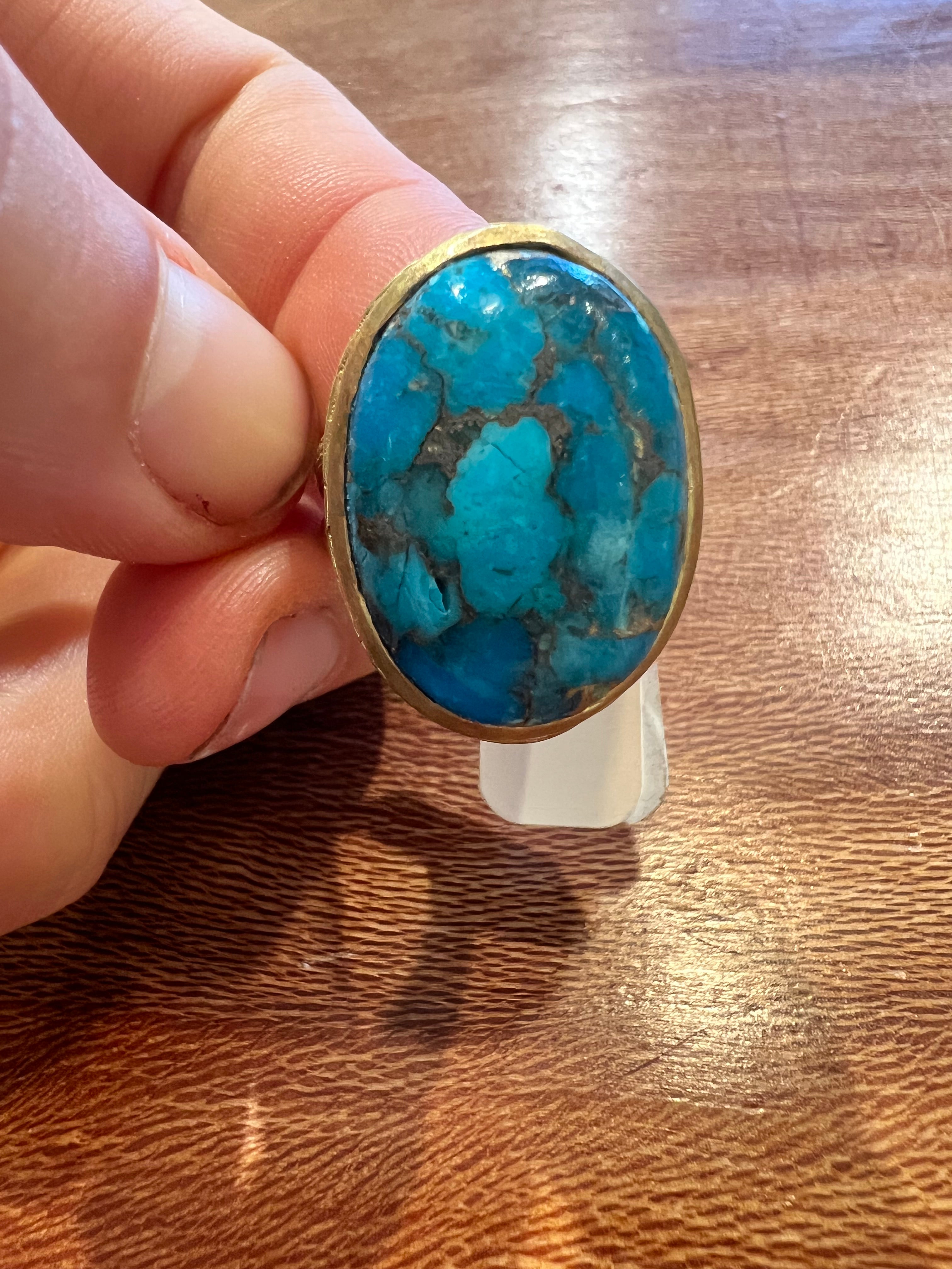 Turquoise and Gold Ring