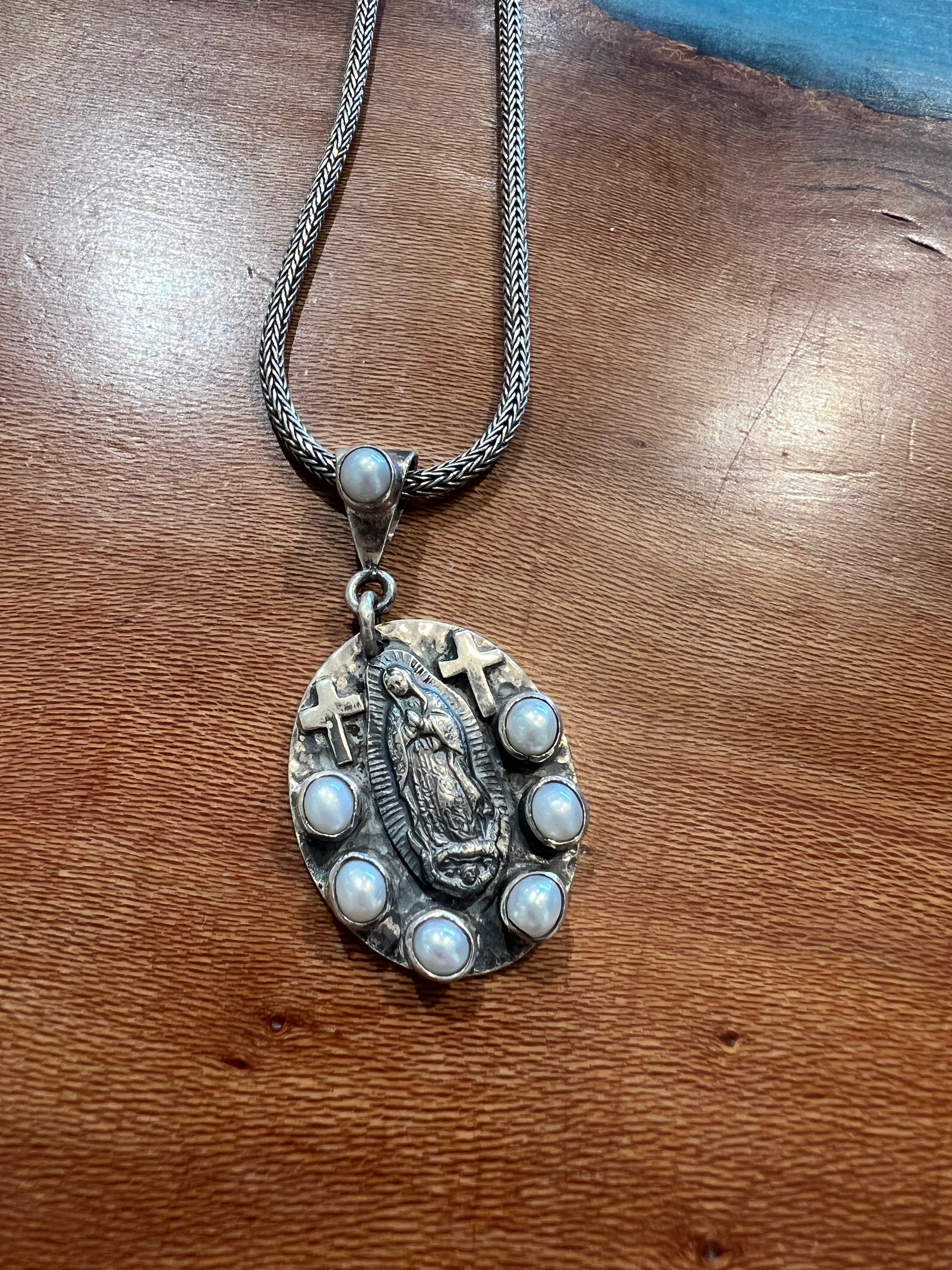 Mother Mary Silver Necklace
