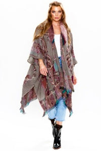 Beaded Rose and Earl Gray Poncho