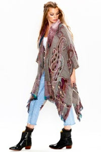 Beaded Rose and Earl Gray Poncho