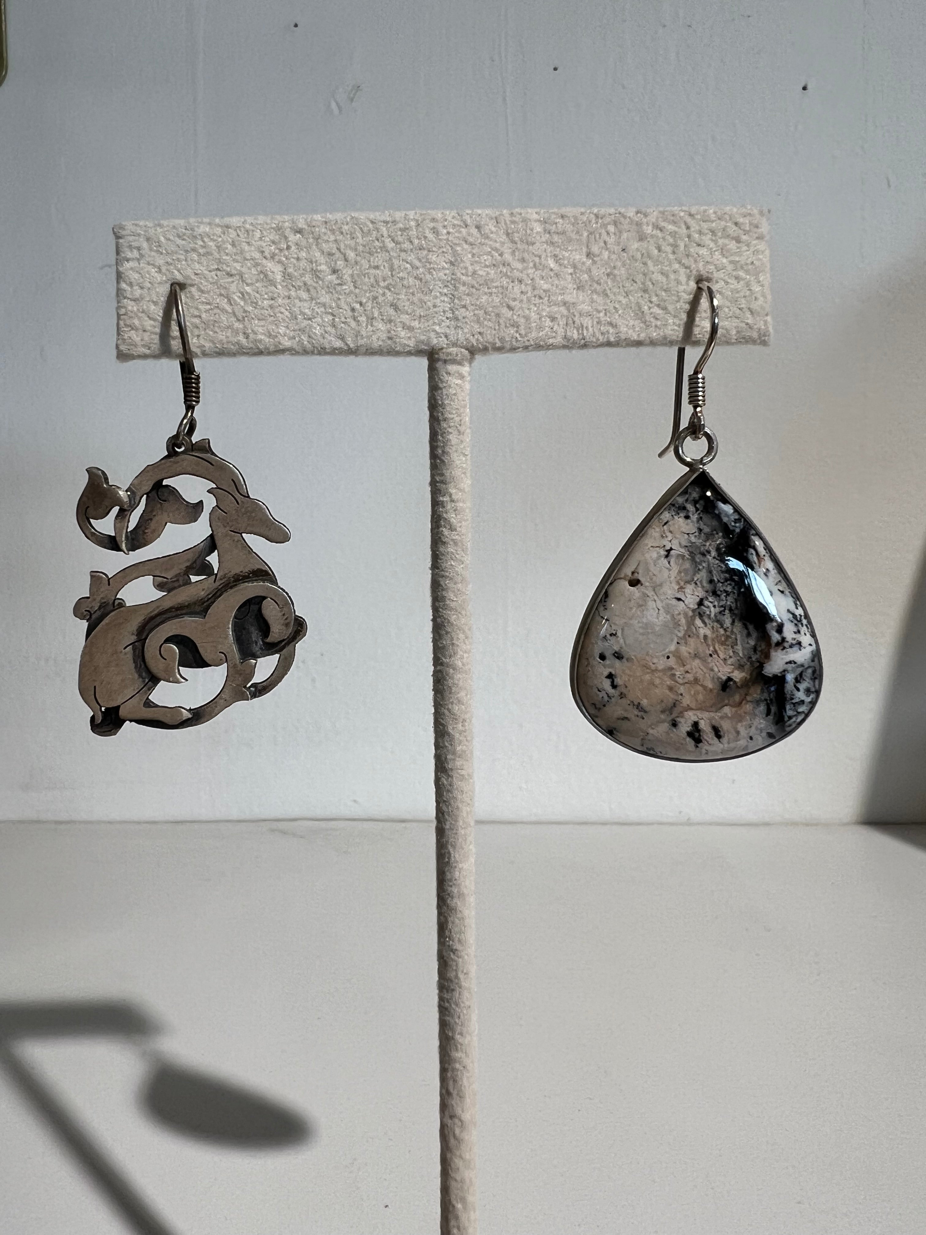 Abstract Artistic Silver Earrings