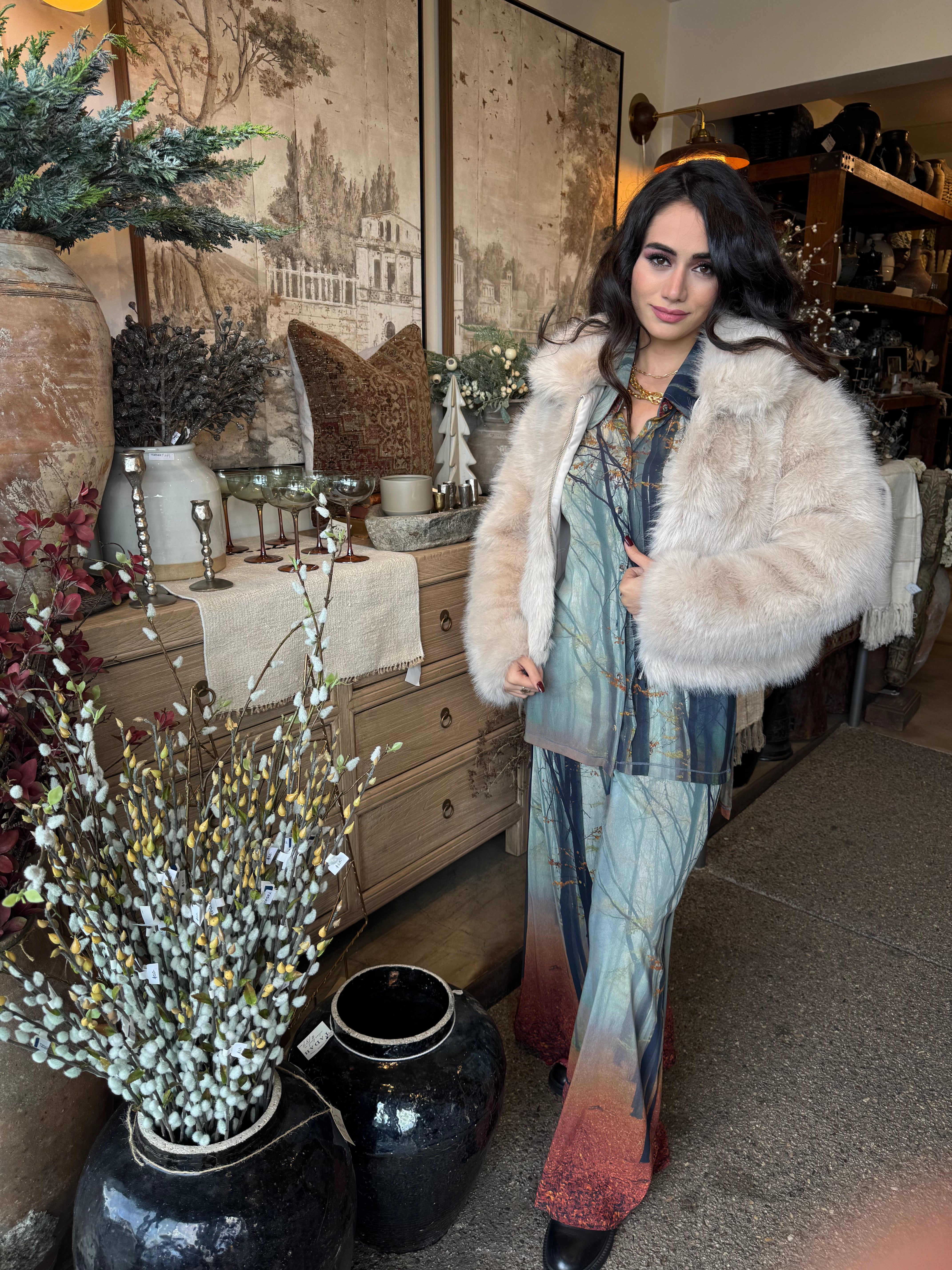 Revolution faux Fur Jacket- Cream