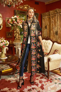 Meadows of Flowers  Maxi dress/Duster-Black