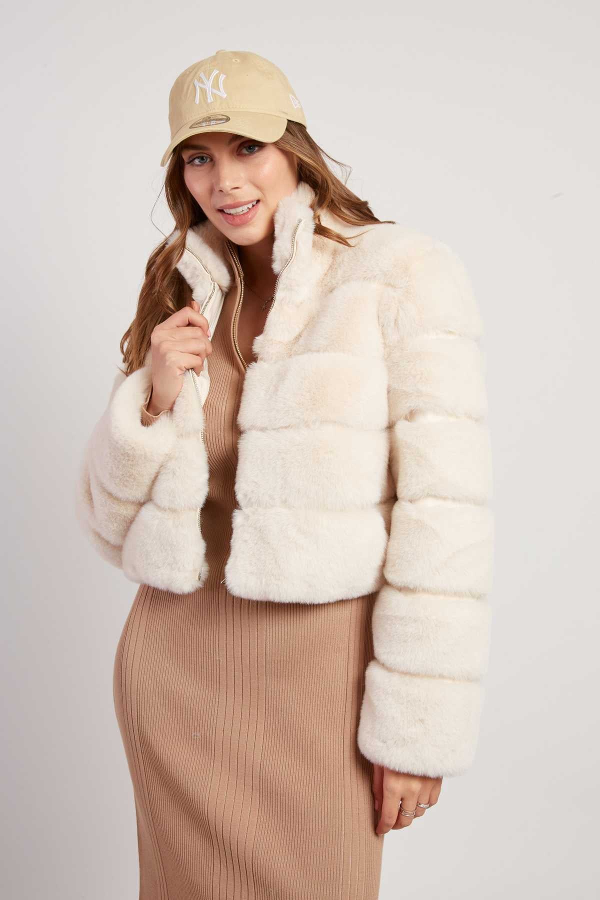 Lamar  Faux Fur  Jacket -winter white