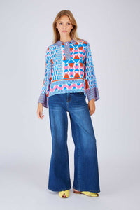Lillou Mix print Top -  Azure