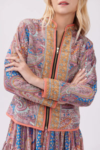 Yanissa Quilted Paisley Jacket - Pink