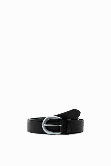 Irregular Buckle Belt - Black