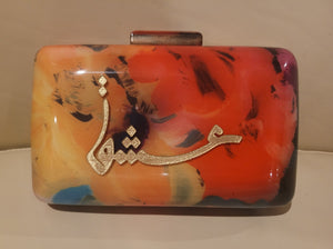 Love On Persian Calligraphy Clutch