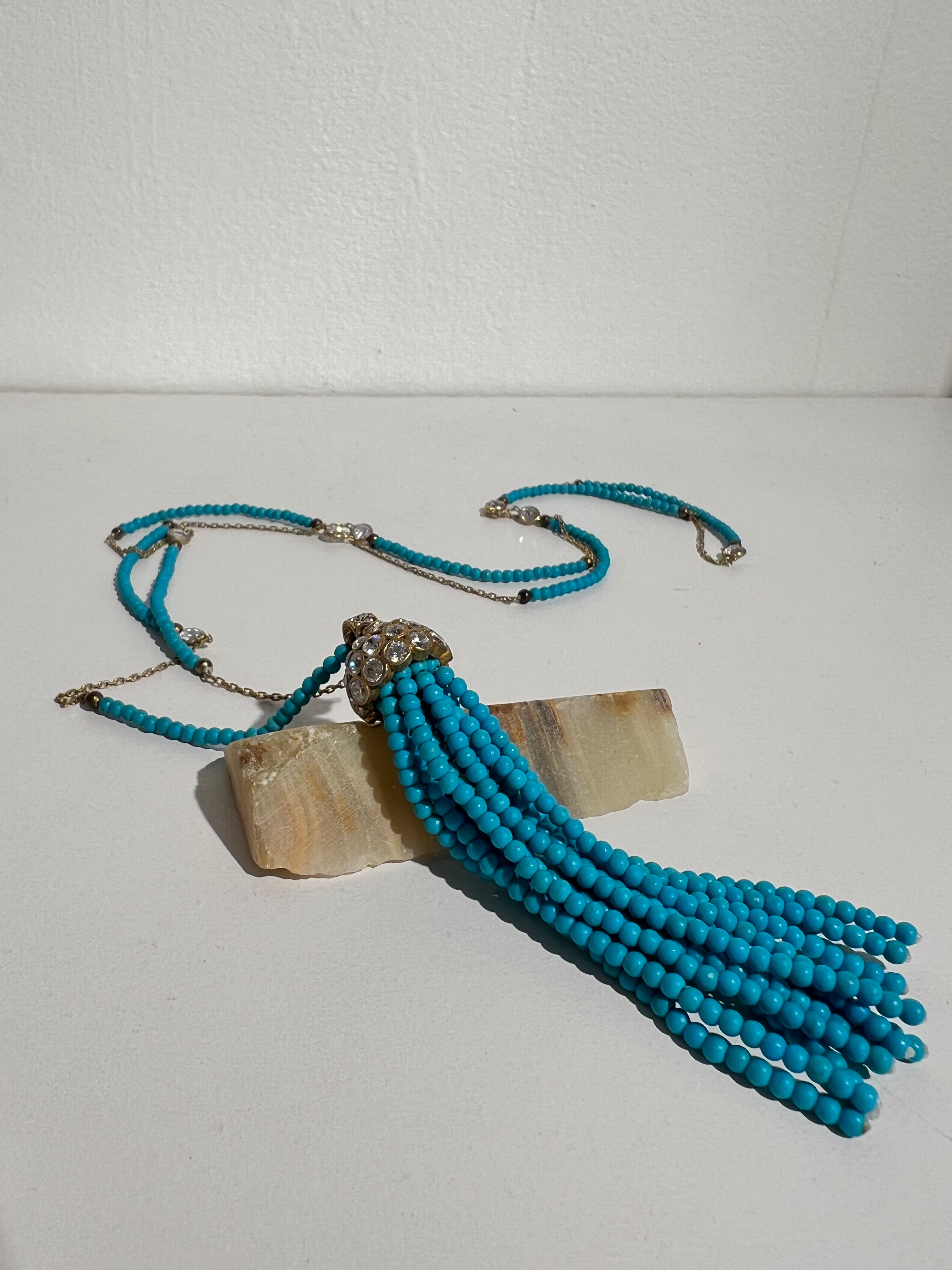 Blue Tassle Necklace