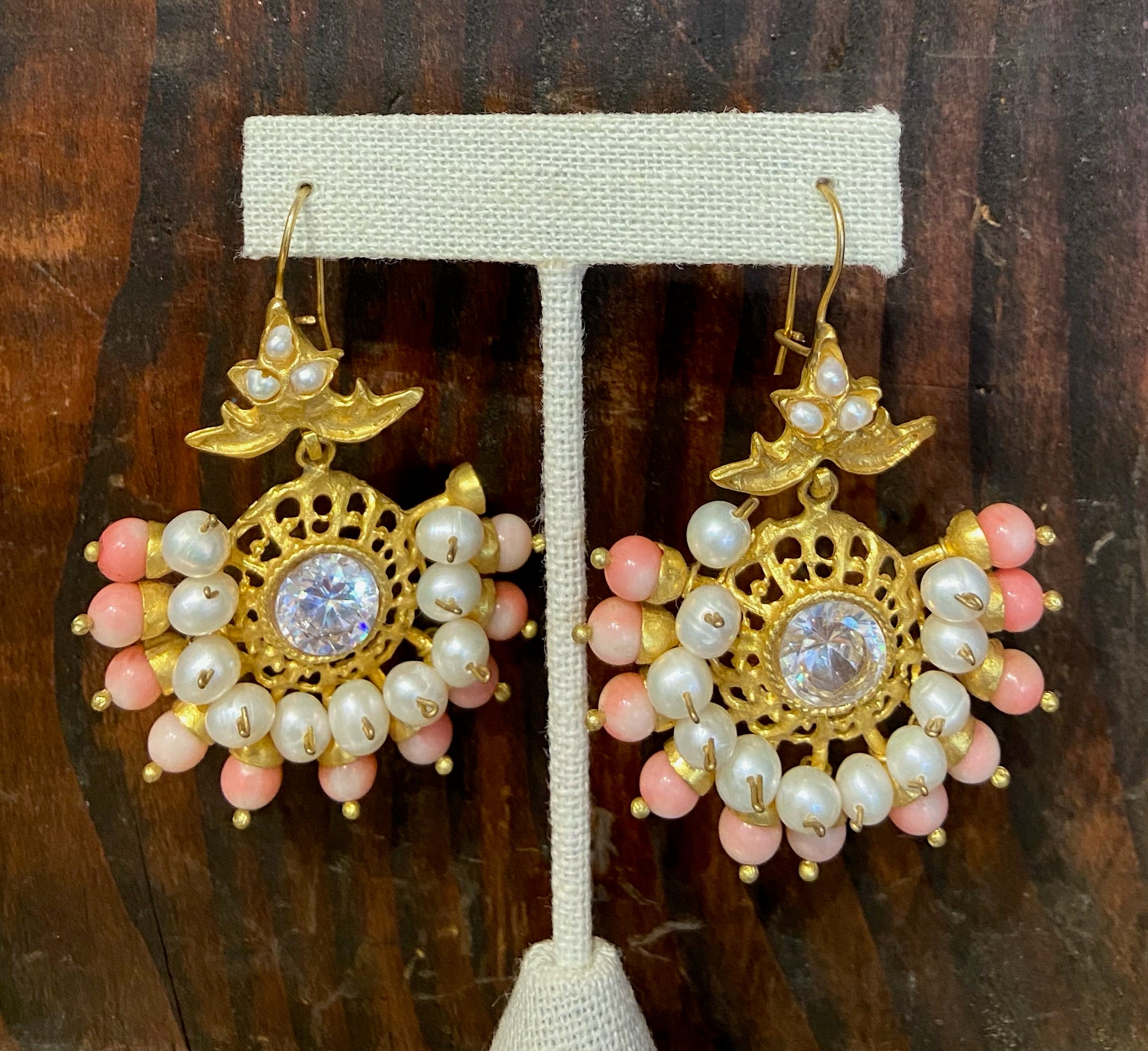 Shiva Coral/Pearl Earrings