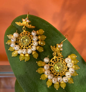 Maha Pearl/Peridot Earrings