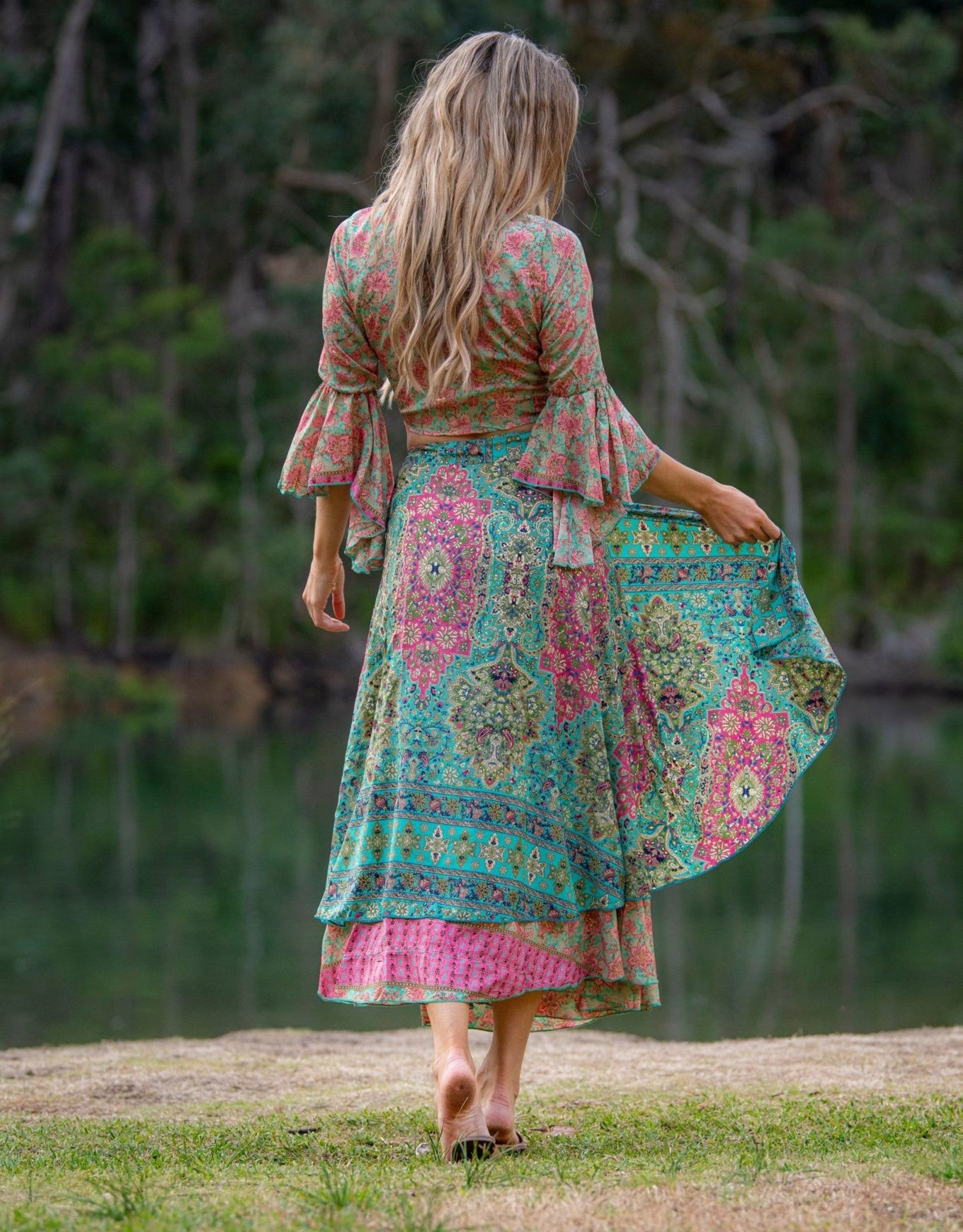 silk wrap skirt dress Sunrise Silk Wrap Maxi Skirt Small / Sunrise