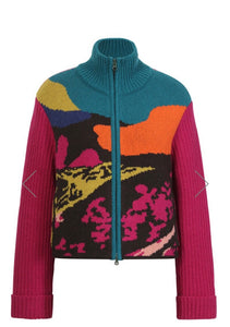 Landscape zip front jacket-Brights