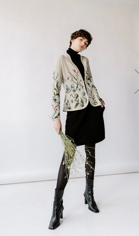 Jacquard Floral Cardigan